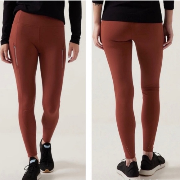 Athleta Pants & Jumpsuits Athleta Fleece Lined Rainier Tight Legging In Ancient Mahogany